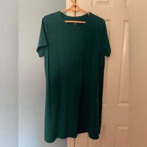 Eileen Fisher dark green t-shirt dress